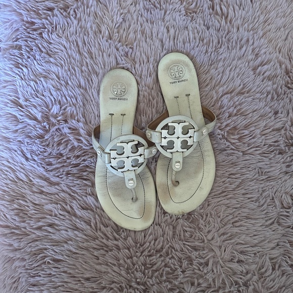 Tory Burch Miller Leather Sandals in IVORY 8 - Picture 3 of 10